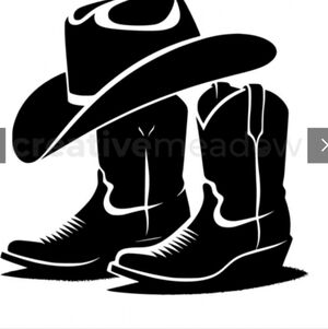 Cowboy Boots Hat Vinyl Graphic Auto Laptop Car Wall Decor‎ Decal Bumper Sticker